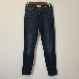 Frame Denim Women's High Rise Harvard Le High Skinny Dark Blue Jeans Size 24